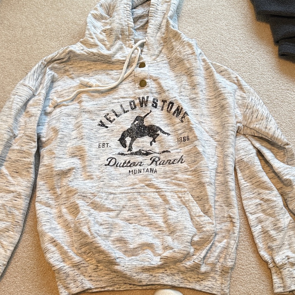 Yellowstone Dutton Ranch Heather Gray Hoodie